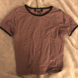 purple crop top with black outlines